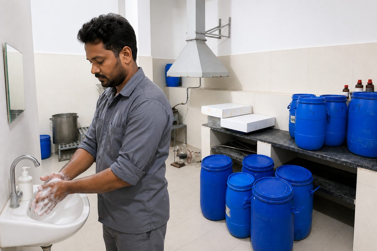 Worker using Go-Clean at end of shift